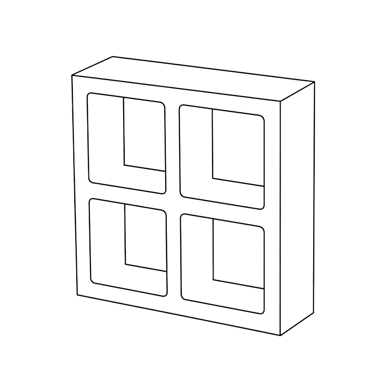 Four Square Breeze Block line draw
