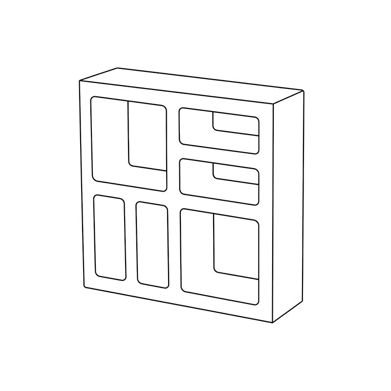 Square Breeze Block line draw